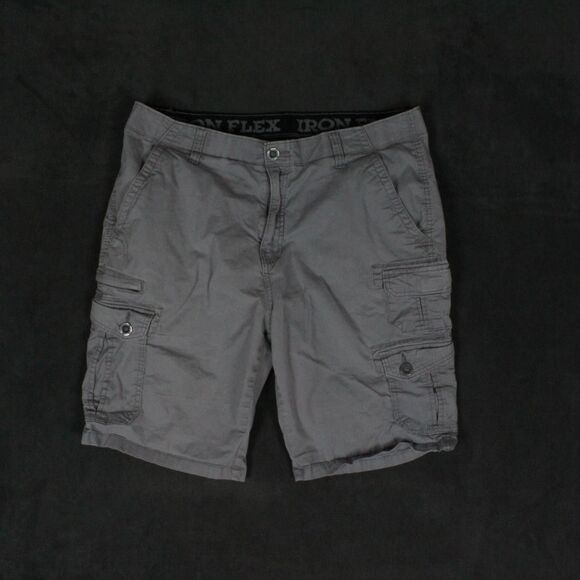 Iron Flex Cargo Shorts Mens 34 Utility Pockets Stretch Summer Comfort Casual - Picture 1 of 10